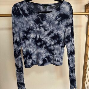 Tie-Dye Ribbed Long Sleeve Top